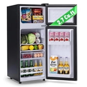 DEMULLER 2.7 Cu.ft Mini Refrigerators Mini Fridges with Freezer Double Door for Room,Apartment