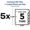 thumbnail image 5 of (3 pack) Avery 5-Tab Extra-Wide Dividers, Index Maker Tabs, 5 Sets (11440), 5 of 9