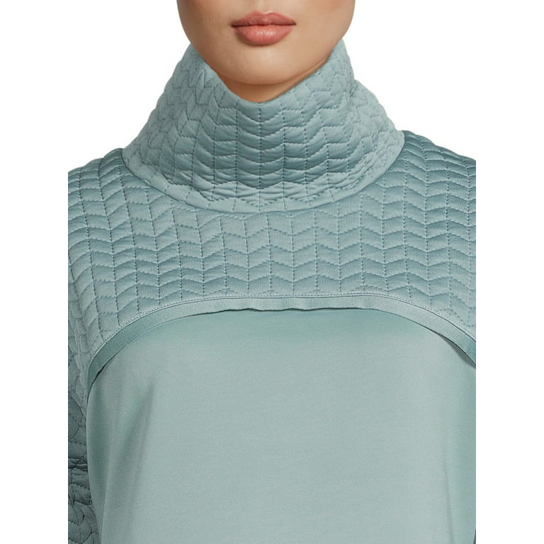 Avia Women's Long Sleeve Quilted Mock Neck Pullover - Walmart.com