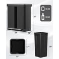 thumbnail image 3 of Pirecart 16 Gallon Dual Trash Can Rectangular Stainless Steel Pedal Recycle Bin, Black, 3 of 9