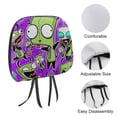 thumbnail image 3 of Invader Zim Car Headrest Cover 2 Pcs Vehicles Seat Pillow Cover Protector Accessories Decor Auto Front/Rear Seats Head Rest Cover 2 Pcs Universal Fit Most Cars Sedan SUV Van, 3 of 7