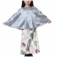 thumbnail image 2 of YWDJ Toddler Girl Party Dresses Long Dress Medium Big Girls Long Sleeve Round Neck Colorblock Top Skirt Set Gray 12-13T, 2 of 6