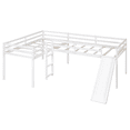 thumbnail image 6 of Tcbosik L-Shaped Loft Bed with Ladder and Slide, Twin Size Wood Bed Frame with Safety Guardrail for Small Space, No Box Spring Needed, White, 6 of 10
