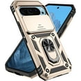thumbnail image 1 of KOMI Designed for Google Pixel 9, Military-Grade Drop-Proof Case with Sliding Camera Cover and Ring Kickstand, Heavy Duty Shockproof Full Body Protective Phone Case, Gold, 1 of 5