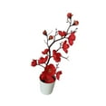 thumbnail image 4 of Dualoai Branch Artificial Potted Flower Faux Potted Flowers for Bedroom Home Wedding Red, 4 of 9
