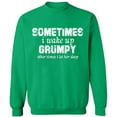 thumbnail image 2 of OXI Crewneck Sweatshirt - I Wake Up Grumpy, Basic Casual Sweatshirts for Men's and Women Fleece Sweatshirt Long Sleeve - Irish Green Medium, 2 of 2