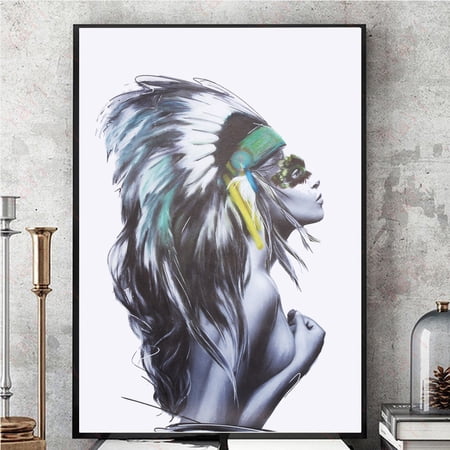 Nordic Girl Portrait Poster Canvas Picture 60*80cm Home Wall Art