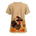 thumbnail image 3 of Xfvqtps Thanksgiving Scrub Tops for Women Soft V-Neck Scrubs Comfortable Nursing Uniforms Thanksgiving Turkey Print Short Sleeve Workwear Top Working Uniforms with Pockets Multicolor, 3 of 3