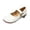 White, variant on Women's Mary Jane Flats Patent Leather Adjustable Buckle Strap Ballet Shoes Elegant Round-Toe Dress Shoes for Office, Wedding, Party & Gift White Size 5.5