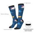 thumbnail image 4 of Fotbe Colorful Ocean Shark Calcetas Divertidas Estampadas para Hombre y Mujer, Calcetas de Algodón hasta la Rodilla para Caminar, Correr, Enfermería y Embarazo, 4 of 6