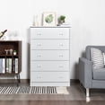thumbnail image 2 of Costway 5 Drawer Dresser Functional Storage Organizer Closet White, 2 of 10