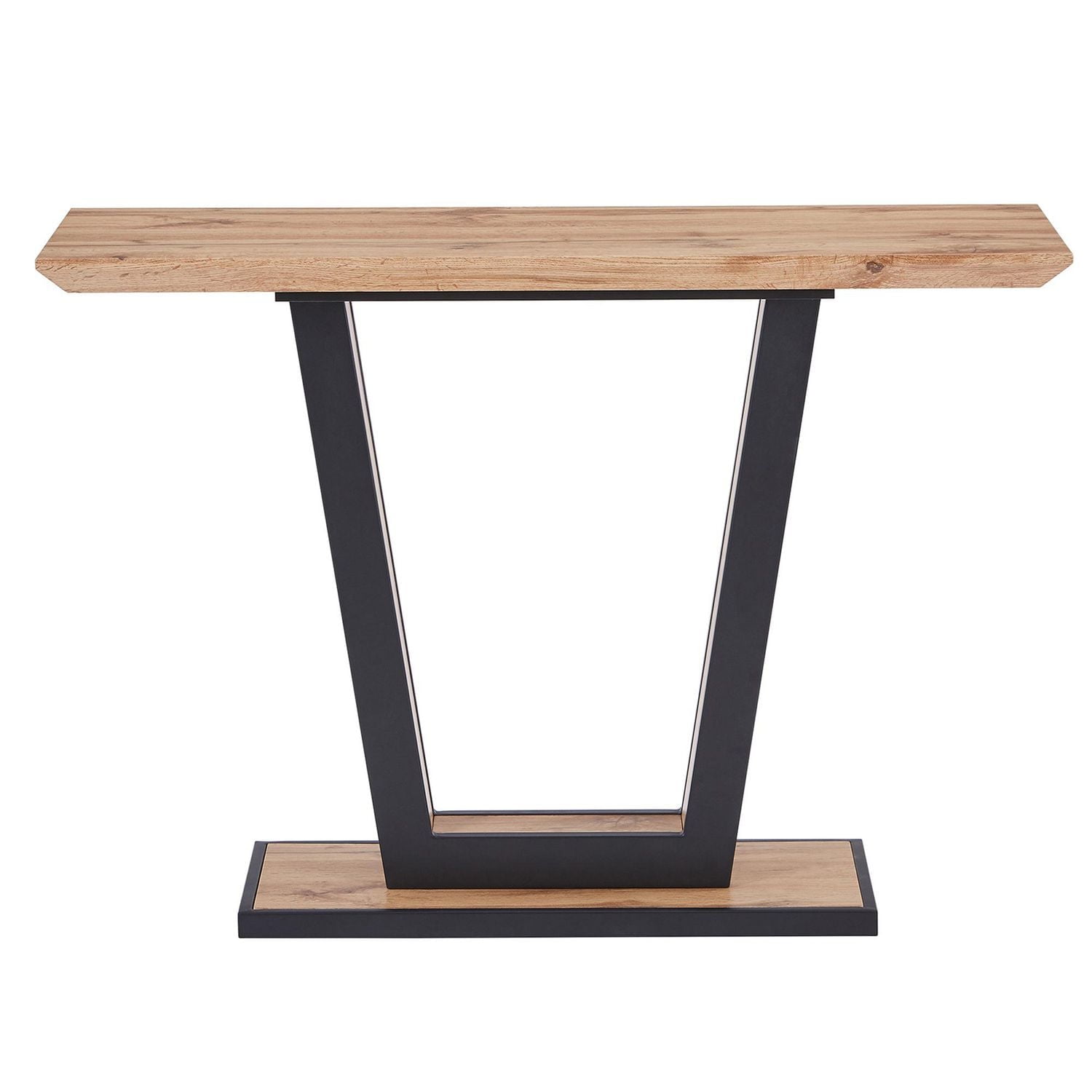 Moderne MDF et Métal Console - Naturel et Noir