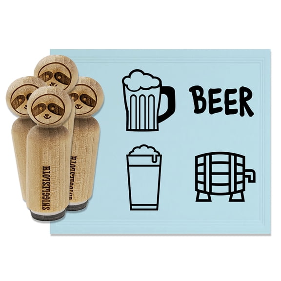Fun Beer Stein Keg Glass Foam Rubber Stamp Set for Scrapbooking Crafting Stamping - Medium 1 Inch