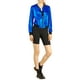 thumbnail image 2 of Chaqueta bomber corta con cremallera metálica y cuello de pie para mujer INSPIRE CHIC 2XL azul, 2 of 7