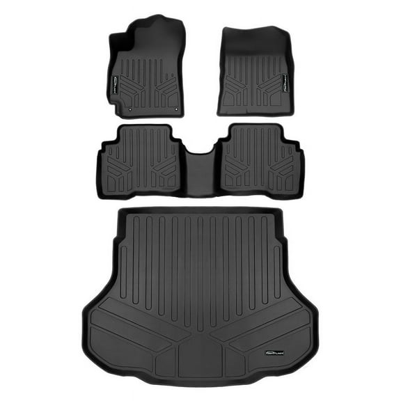 SMARTLINER Custom Fit All Weather Black 2 Row Floor Mats and Cargo Liner Set Compatible With 2021-2023 Hyundai Elantra (Only Fits Hybrid Models)