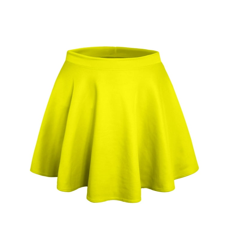 Neon yellow pleated skirt hotsell