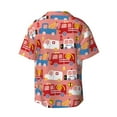 thumbnail image 2 of KLL Cartoon with Traffic Elements Print Men's Shirt Short Sleeve Button Down Summer Cuba Beach Shirts- Small, 2 of 7