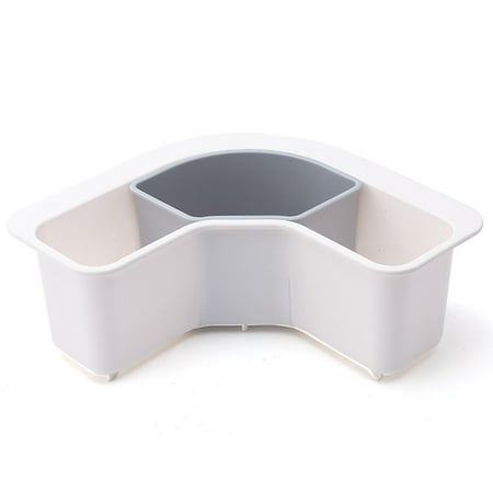 

Kitchen Triangular Sink Strainer with 3 Compartment Suction Cup Fruit Vegetable Drainer Sink Filter Shelf Kinchen Supply White And Gray