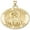 Yellow Gold, variant on Saint Finbarr Round Religious Medal - 3/4 Inch Size of a Nickel - Sterling Silver