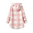 thumbnail image 3 of Mercatoo Girls Oversized Fuzzy Plaid Hoodies Teen Kids Pullover Plush Hooded Sweater Soft Fleece Fall Lightweight Clothes, 3 of 3