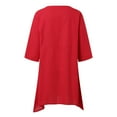 thumbnail image 3 of Women's Summer Fresh And Sweet Cropped Sleeve Solid Color Loose Casual Pocket And Linen Dress Summer Dress for Women Casual Women plus Size Dress Women Dressers Knit Dress Travel Dresses for Women, 3 of 7