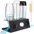 thumbnail image 1 of Escurridor de botellas de refresco de acero inoxidable, 2 orificios, 3 orificios, para secar botellas de agua, estante para tazas con almohadilla de silicona, 1 of 5