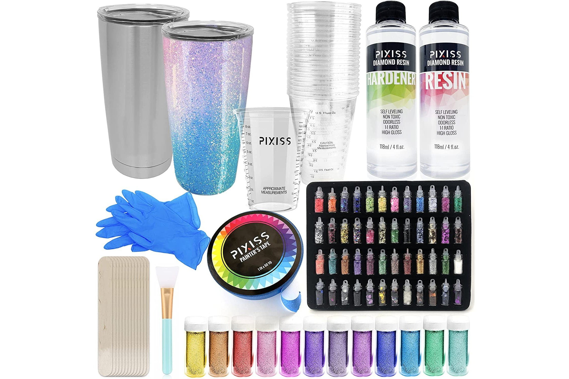 Epoxy Tumblers Kit with Glitter for Tumblers, Includes Clear Cast Epoxy