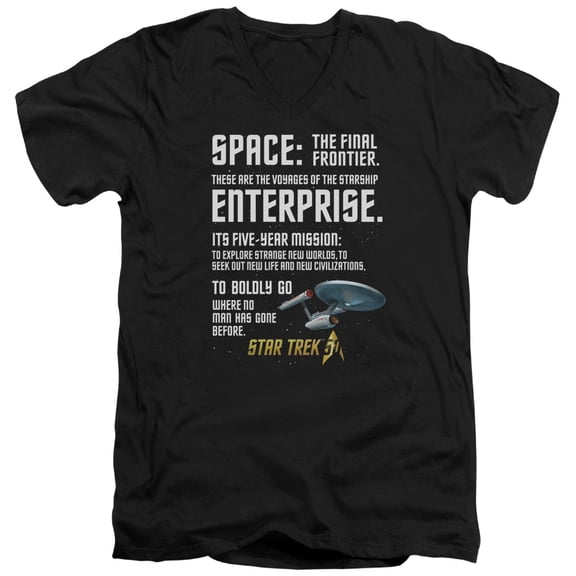 Star Trek - Intro - Slim Fit V Neck Shirt - Small