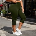 thumbnail image 2 of Maean Women's Capris Leggings Workout Athletic Elastic Waist Yoga Pant Casual Solid Color Pants, 2 of 7