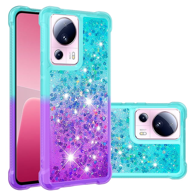 Funda para Xiaomi 13 Lite 5G Transparente con Brillos Carcasa Protectora Antigolpes con Glitter Brillante