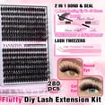 thumbnail image 2 of Kit de extensión de pestañas FANXITON Fluffy Lash Clusters 280 unidades, 2 of 9