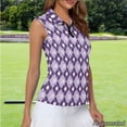 thumbnail image 3 of Knextrepoy Purple Golf Ball Women's Quarter Zip Golf Shirt Cute Sleeveless Athletic Tennis Shirts Lightweight Workout Outfits Size XS, 3 of 8