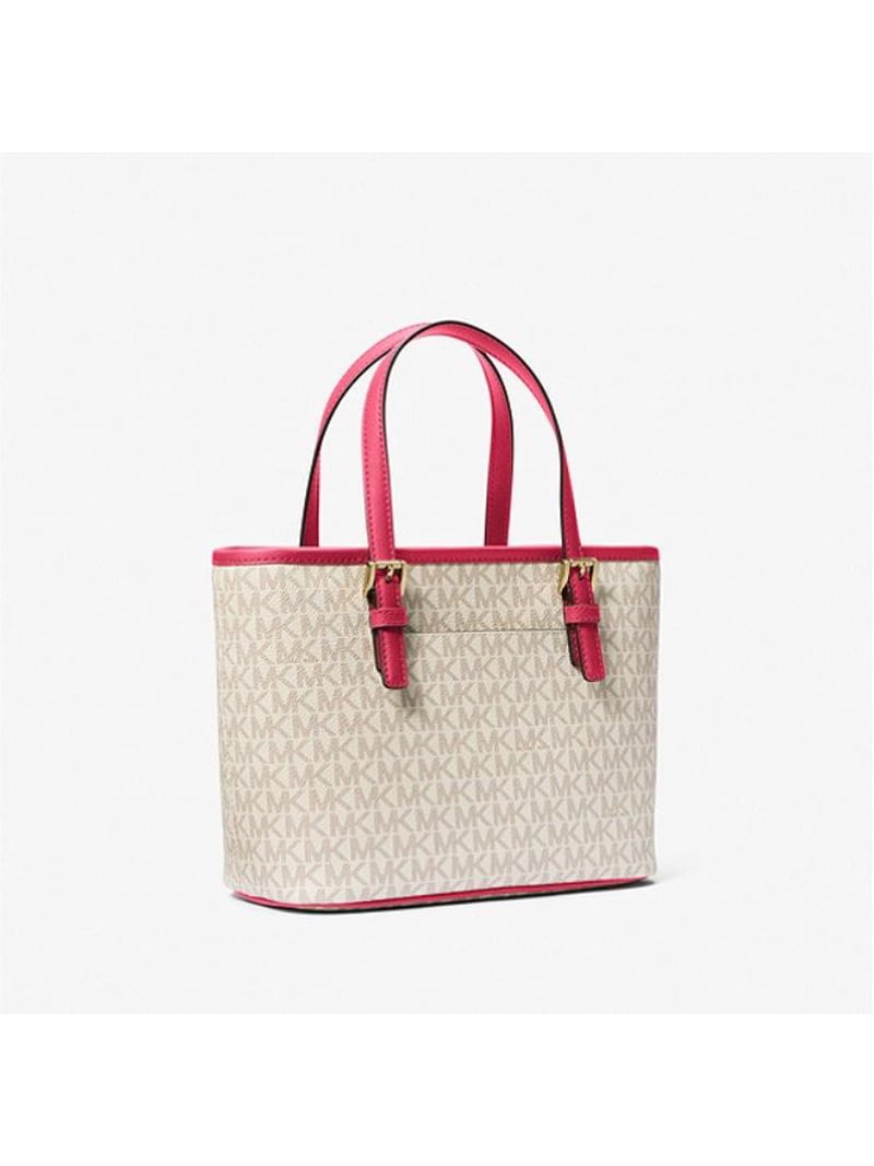Michael Kors Women's XS Carry All Jet Set Tote Travel Bag, Carmine