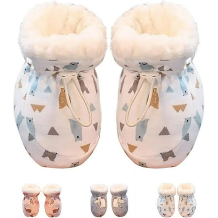 Warm Fur Baby Boots  2025 Upgraded Winter Warm Fleece Baby Booties  Anti-Slip Soft Sole Infant Sock Shoes  Anti-fall Baby Winter Snow Boots