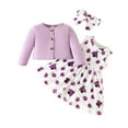 thumbnail image 3 of Gyratedream Baby Girl Fall Solid Color Long Sleeve Cardigan Jacket Beetle Sleeveless Dress Ladybug Printed Suit Skirt Outfits 6Months-3Years, 3 of 11