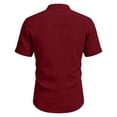 thumbnail image 6 of Sakmal Button Down Shirts for Men Short Sleeve Beach Vacation Tshirts Solid Red Shirts for Men 2XL, 6 of 7