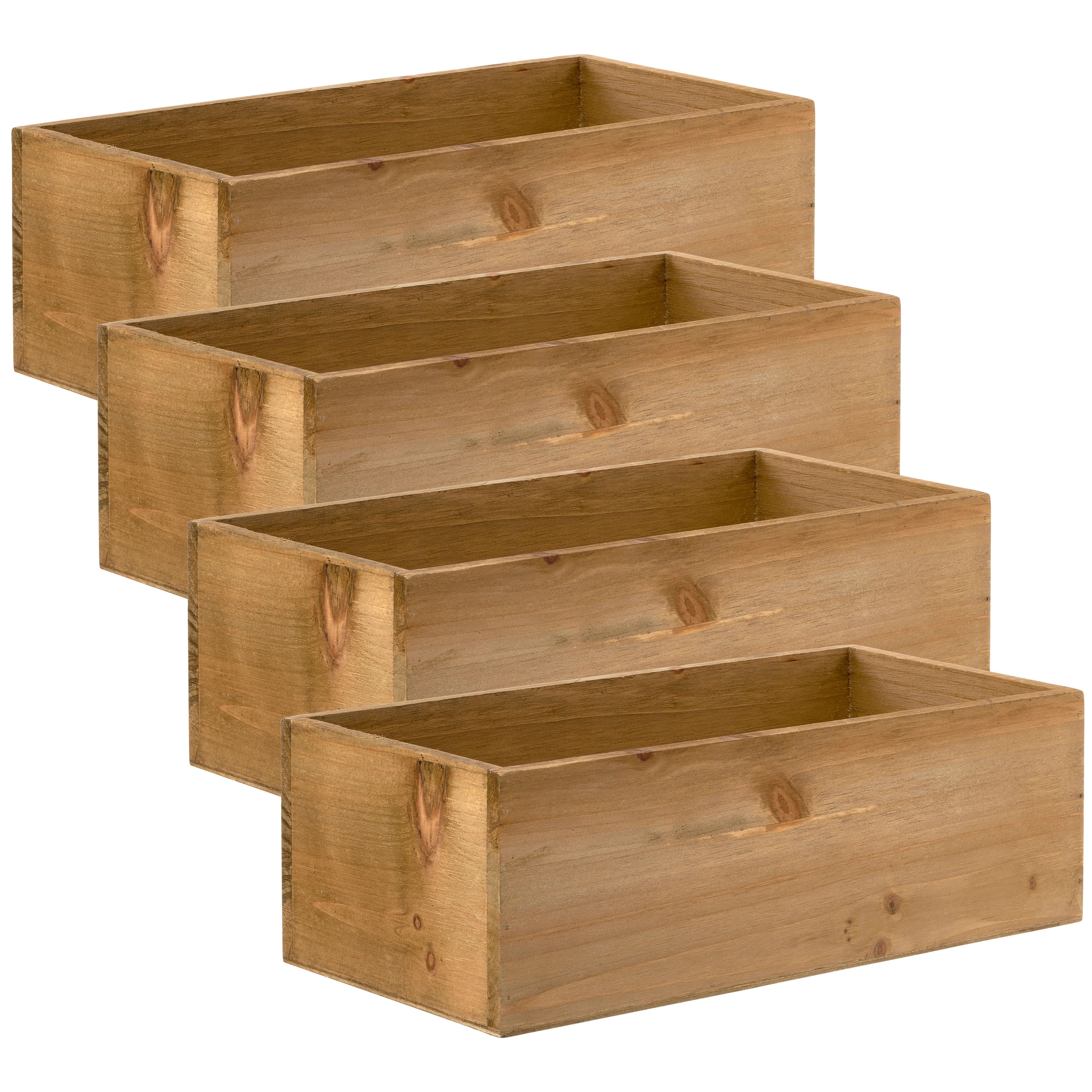 12â€ Wood Pallet Bin by Make Market - Rustic Crate Boxes for Storage - Decorative Display - Arts & Crafts - Made of 100% Wood - Bulk 4 Pack