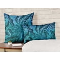 thumbnail image 2 of Vargottam Lumbar Pillow Cover - Decorative Pillow Covers 20x12 Inches, Printed Teal Blue Theme Pillowcase, Decorative Lumbar Cushion Covers, 2 of 4