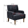 thumbnail image 6 of S-HOME Classic Mid-Century Modern Chair Plush Upholstered Armchair with 9-Inch Solid Wood Legs for Living Room Seating, Dark Gray, 6 of 9