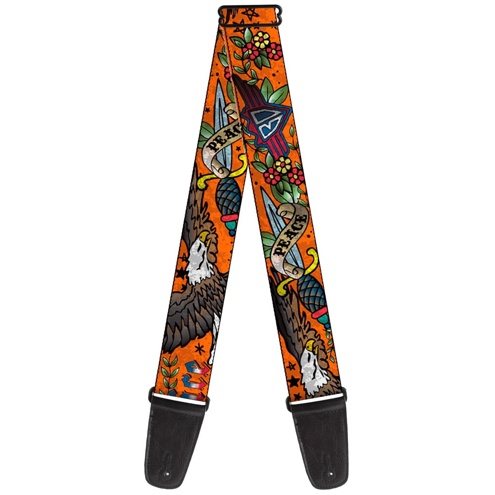 Buckle-Down Guitar Strap, Truth And Justice Orange, 2 Inches Wide