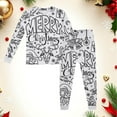 thumbnail image 2 of WENXIAOO Pyjama de Noël pour Garçons, Pyjama Colorable pour Enfants, Haut à Manches Longues à Col Rond avec Pantalon de Pyjama pour Enfants, Pyjama des Fêtes Parfait pour Noël, 2 of 3