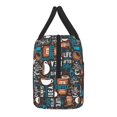 thumbnail image 5 of Horeoi Coffee Lover Print Pattern Large Insulated Lunch Bag for Work, School, Picnic - Waterproof, Durable Oxford Cloth, Comfortable Handle-Black, 5 of 9