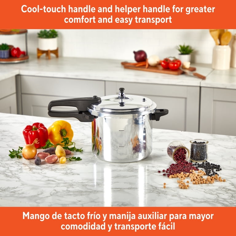 Crystals 7.5 Litre Stainless Steel Pressure Cooker - Dual Handle, Safety Valve, Locking Lid (Silver)-1207492