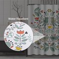 thumbnail image 4 of Shower Curtain Funny Swedish Folk Cartoon Cats Birds and Flowers Ethnic Waterproof Polyester Fabric 72 x 72 Inches Set with Hooks, 4 of 6