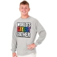 thumbnail image 5 of Worlds Gayest Father Queer Parent Men's Long Sleeve Tee T Shirt Brisco Brands L, 5 of 6