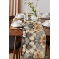 thumbnail image 4 of Orange Grey Spring Floral Table Runner Cotton Linen 90 Inch Holiday Dresser Scarves, Vintage Watercolor Flower Tablerunner for Kitchen Coffee Dining Bedroom Living Room Dinner Scarf Décor 13''x90'', 4 of 9