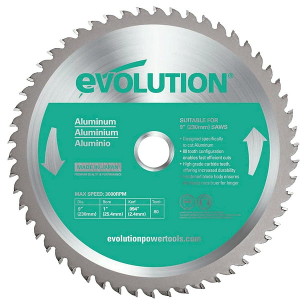 Evolution TCT MetalCutting Blades, 7 in, 20 mm Arbor, 3,900 rpm, 36