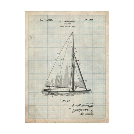 Herreshoff R 40' Gamecock Racing Sailboat Patent Print Wall Art By Cole
