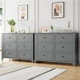 thumbnail image 6 of Homhougo Dresser for Bedroom 6 Drawer Gray, Wood Organizer Storage Cabinet with Round Handle, Chest of Drawers for Closet, Living Room, Hallway, Nursery, Kids Bedroom, 6 of 10