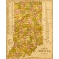 thumbnail image 2 of Vintage Maps 26x31 Gold Ornate Wood Framed with Double Matting Museum Art Print Titled - Indiana 1844, 2 of 4